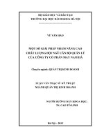 Một số giải pháp nhằm nâng cao chất lượng đội ngũ cán bộ quản lý của công ty cổ phần may nam hà  