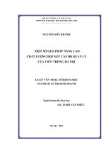 Một số giải pháp nâng cao chất lượng đội ngũ cán bộ quản lý của viễn thông hà nội 
