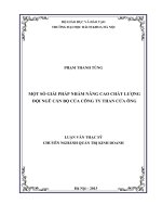Một số giải pháp nhằm nâng cao chất lượng đội ngũ cán bộ quản lý của công ty tuyển than cửa ông 
