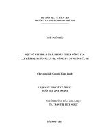 Một số giải pháp nhằm hoàn thiện công tác lập kế hoạch sản xuất tại công ty cổ phần sữa TH 