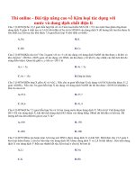 Thi online kim loại tác dụng với nước và dung dịch chất điện li 