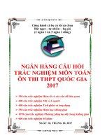 NGÂN HÀNG câu HỎI TRẮC NGHIỆM môn TOÁN ôn THI THPT QUỐC GIA 2017   3570 câu   6 CHUYÊN đề