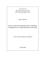 Quản lý chi ngân sách nhà nước tại trường cán bộ quản lý văn hóa, thể thao và du lịch 