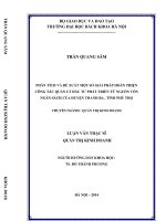 Phân tích và đề xuất một số giải pháp hoàn thiện công tác quản lý đầu tư phát triển từ nguồn vốn ngân sách của huyện thanh ba, tỉnh phú thọ 