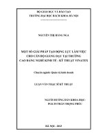 Một số giải pháp tạo động lực làm việc cho cán bộ giảng dạy tại trường cao đẳng nghề kinh tế   kỹ thuật vinatex 