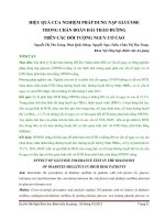 HIỆU QUẢ CỦA NGHIỆM PHÁP DUNG NẠP GLUCOSE TRONG CHẨN ĐOÁN ĐÁI THÁO ĐƯỜNG TRÊN CÁC ĐỐI TƯỢNG NGUY CƠ CAO