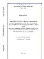 Nghiên cứu thực trạng và đề xuất giải pháp nhằm nang cao sự hài lòng của nhân viên phòng tiêu thụ công ty TNHH nhà nước một thành viên điện cơ thống nhất  