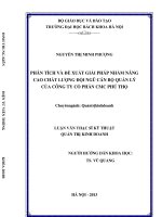 Phân tích và đề xuất giải pháp nhằm nâng cao chất lượng đội ngũ cán bộ quản lý của công ty cổ phần CMC phú thọ 