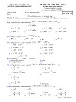 ĐỀ kiểm tra toán lượng giác trắc nghiệm 11