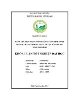 Đánh giá hiện trạng môi trường nước sinh hoạt trên địa bàn xã phong châu   huyện đông hưng   tỉnh thái bình 