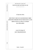 Phân tích và đề xuất các giải pháp hoàn thiện kênh phân phối đối với sản phẩm chăn ga gối trong nước của công ty cổ phần may sông hồng 