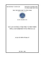 Xác lập cơ sở địa lý học phục vụ phát triển nông, lâm nghiệp bền vững tỉnh Gia lai