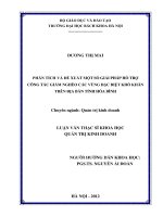 Phân tích và đề xuất một số giải pháp hỗ trợ công tác giảm nghèo vùng đặc biệt khó khăn trên địa bàn tỉnh hòa bình 