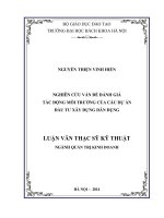 Nghiên cứu vấn đề đánh giá tác động môi trường của các dự án đầu tư xây dựng dân dụng 