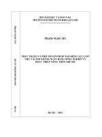 Thực trạng và một số biện pháp tạo động lực làm việc tại chi nhánh ngân hàng nông nghiệp và phát triển nông thôn việt nam 