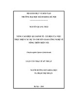 Nâng cao hiệu quả kinh tế   xã hội của việc thực hiện các dự án chuyển giao công nghệ về nông thôn miền núi 