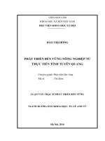 Phát triển bền vững nông nghiệp từ thực tiễn tỉnh tuyên quang 