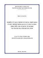 Nghiên cứu quá trình xây dựng, triển khai và duy trì hệ thống quản lý chất lượng theo tiêu chuẩn quốc tế ISO 9001 tại thanh tra tỉnh quảng ninh 