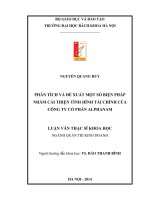 Phân tích và đề xuất một số biện pháp nhằm cải thiện tình hình tài chính của công ty cổ phần alphanam 