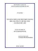 Xây dựng chiến lược phát triển thương hiệu cho công ty chè mộc châu giai đoạn 2015   2020 