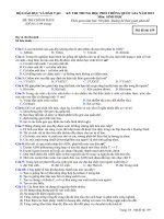 Kỳ thi THPT quốc gia 2015 đề chính thức môn sinh học 