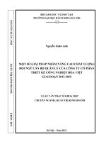 Một số giải pháp nhằm nâng cao chất lượng đội ngũ cán bộ quản lý của công ty cổ phần thiết kế công nghiệp hóa việt giai đoạn 2012   2015 