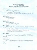 Đề thi học kì 1 môn Toán lớp 12 trường THPT Nguyễn Huệ, Phú Yên năm học 2014 - 2015