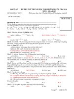 ĐÁP án đề thi thử môn hóa - Moon.vn 2016