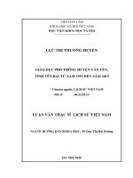 Giáo dục phổ thông huyện văn yên, tỉnh yên bái từ năm 1991 đến năm 2015 