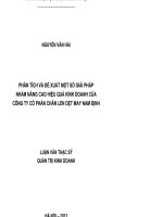 Phân tích và đề xuất một số giải pháp nhằm nâng cao hiệu quả kinh doanh của công ty cổ phần chăn len dệt may nam định 