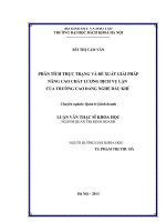 Phân tích thực trạng và đề xuất giải pháp nâng cao chất lượng dịch vụ lặn của trường cao đẳng nghề dầu khí 