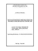 Một số giải pháp hoàn thiện hoạt động thu bảo hiểm xã hội trên địa bàn tỉnh phú thọ 