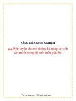 Rèn luyện cho trẻ những kỹ năng vệ sinh văn minh trong độ tuổi mẫu giáo 
