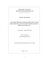 Hoàn thiện triển khai áp dụng hệ thống quản lý chất lượng nhằm nâng cao chất lượng sản phẩm tại Công ty TNHH sản xuất Phúc Lâm.