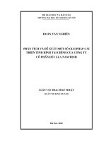 Phân tích và đề xuất một số giải pháp cải thiện tình hình tài chính của công ty cổ phần dệt lụa nam định 