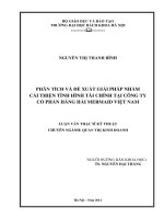 Phân tích và đề xuất giải pháp nhằm cải thiện tình hình tài chính tại công ty cổ phần hàng hải MERMAID việt nam 
