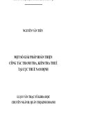 Một số giải pháp hoàn thiện công thác thanh tra, kiểm tra thuế tại cục thuế nam định 