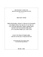 Phân tích thực trạng và đề xuất giải pháp cải thiện công tác quản lý các dự án vay vốn hỗ trợ phát triển chính thức nguồn vốn ngân hàng thế giới của tập đoàn điện lực việt nam 