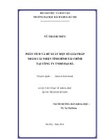 Phân tích và đề xuất một số giải pháp nhằm cải thiện tình hình tài chính tại công ty TNHH đại hà 
