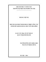 Một số giải pháp nhằm hoàn thiện công tác chăm sóc khách hàng cho VNPT hòa bình 