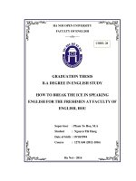 How to break the ice in speaking english for the freshment at faculty of english, HOU 