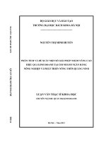Phân tích và đề xuất một số giải pháp nhằm nâng cao hiệu quả kinh doanh tại chi nhánh ngân hàng nông nghiệp và phát triển nông thôn quảng ninh 