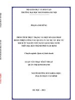 Phân tích thực trạng và một số giải pháp hoàn thiện công tác quản lý các dự án đầu tư XDCB từ nguồn vón ngân sách nhà nước trên địa bàn thành phố nam định  