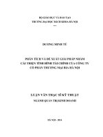 Phân tích và đề xuất giải pháp nhằm cải thiện tình hình tài chính của công ty cổ phần thương mại bia hà nội 