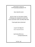 Quản lý đầu tư xây dựng cơ bản ở tỉnh quảng ninh bằng nguồn vốn ngân sách nhà nước giai đoạn đến 2015 