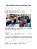 Những Chính sách nổi bật có hiệu lực từ giữa tháng 10/2016