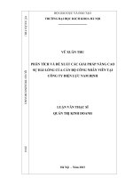 Phân tích và đề xuất các giải pháp nâng cao sự hài lòng của cán bộ công nhân viên tại công ty điện lực nam định 