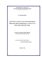 Phân tích và đề xuất các giải pháp để hoàn thiện hoạt động marketing của công ty cổ phần thực phẩm hữu nghị  