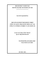 Một số giải pháp nhằm hoàn thiện công tác quản trị nguồn nhân lực tại công ty cổ phần cơ điện và xây dựng 18 