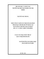 Phân tích và đề xuất một số giải pháp nhằm hạn chế rủi ro tín dụng tại ngân hàng thương mại cổ phần đầu tư và phát triển ninh bình 